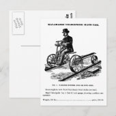 KALAMAZOO Velocipede Railroad Hand Car 1887 Briefkaart (Voorkant / Achterkant)