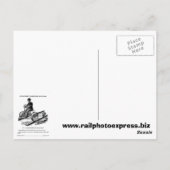 KALAMAZOO Velocipede Railroad Hand Car 1887 Briefkaart (Achterkant)