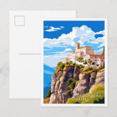 Kalambaka Griekenland vintage reisillustratie Briefkaart (Voorkant / Achterkant)