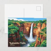 Kalambo-watervallen Zambia Briefkaart (Voorkant / Achterkant)