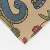 Kalamkari Floral Elephant – Traditional Indian Fol Fleece Deken (Hoek)