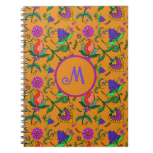 Kalamkari Kleurrijke Bloemen Gele Achtergrond Groe