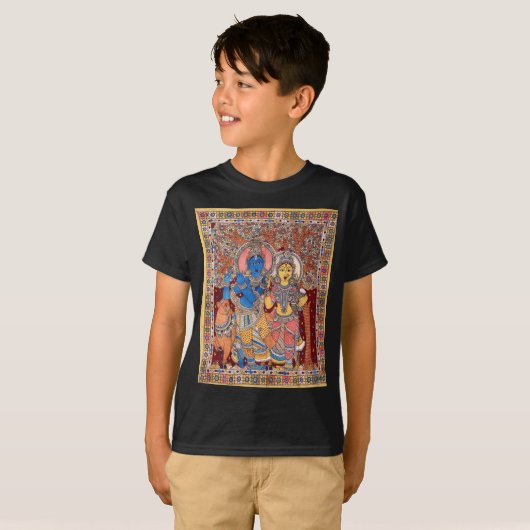 KALAMKARI RADHA KRISHNA PAINTING T-SHIRT (Voorkant volledig)