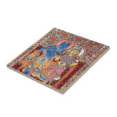 KALAMKARI RADHA KRISHNA PAINTING TEGELTJE (Zijkant)