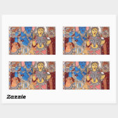 KALAMKARI RADHA KRISHNA SCHILDERIJ RECHTHOEKIGE STICKER (Vel)