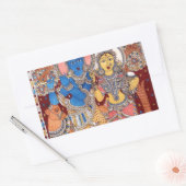 KALAMKARI RADHA KRISHNA SCHILDERIJ RECHTHOEKIGE STICKER (Envelop)