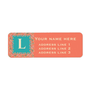 Kalamkari Retour-adreslabel Etiket