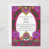 Kalamkari Trouwbloemen Kaart (Voorkant)