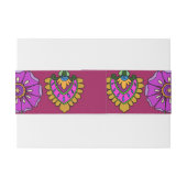 Kalamkari Trouwbloemen Uitnodigingen Wikkel (Achterkant Voorbeeld)