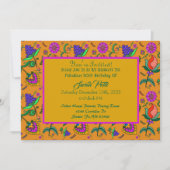 Kalamkari Verjaardag Bloemen Kleurrijk Geel Kaart (Voorkant)