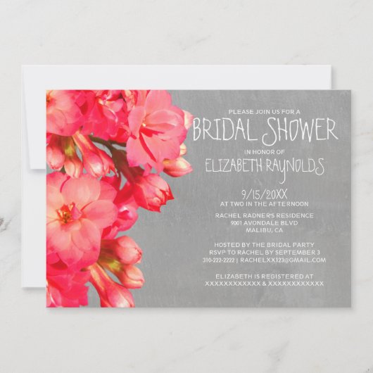 Kalanchoe Bridal Shower Invitations Kaart (Voorkant)