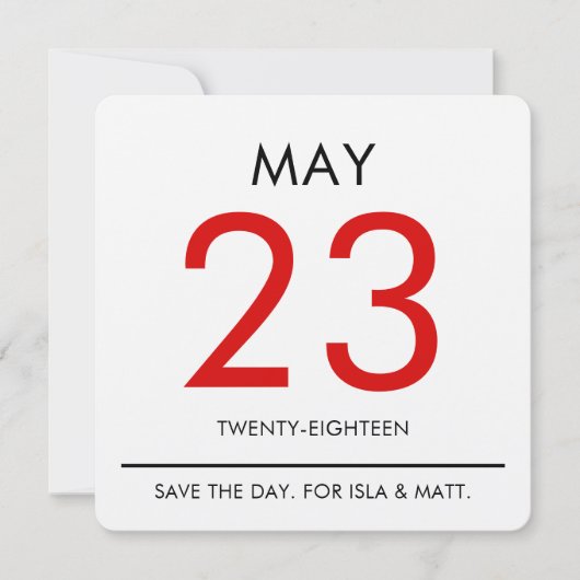  kalander | Save the date (Voorkant)