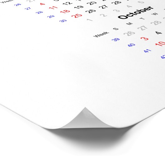 Kalandermuurkalender meeuw 2021 Poster - Zondag ee (Hoek)