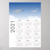Kalandermuurkalender meeuw 2021 Poster - Zondag ee (Voorkant)