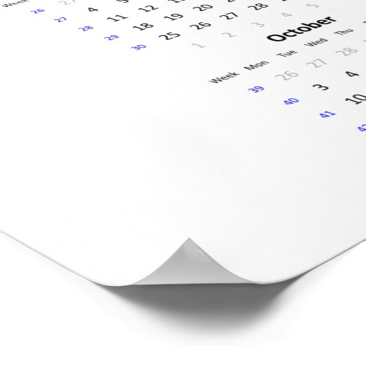 Kalandkalender 2022 Poster - Maandag eerst (Hoek)