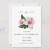 KALANI | Sjabloon voor 'Save the Date' met Hibiscu Kaart (Voorkant)