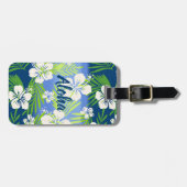 Kalani Tie Dye Blend Tropisch Hibiscus - Blauw Bagagelabel (Voorkant horizontaal)