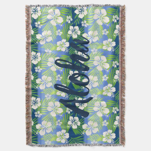 Kalani Tie Dye Blend Tropisch Hibiscus - Blauw Deken (Voorkant Verticaal)