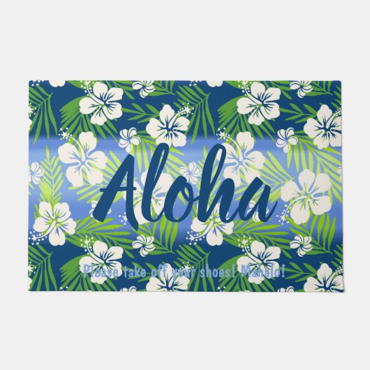 Kalani Tie Dye Blend Tropisch Hibiscus - Blauw Deurmat (Voorkant)