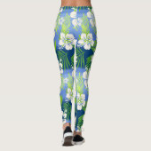 Kalani Tie Dye Blend Tropisch Hibiscus - Blauw Leggings (Achterkant)