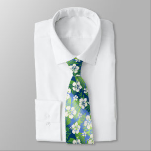 Kalani Tie Dye Blend Tropisch Hibiscus - Blauw Stropdas