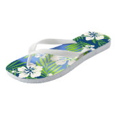 Kalani Tie Dye Blend Tropisch Hibiscus - Blauw Teenslippers (Schuin)
