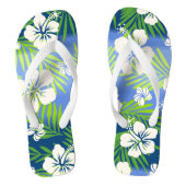 Kalani Tie Dye Blend Tropisch Hibiscus - Blauw Teenslippers (Voetbed)