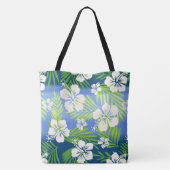 Kalani Tie Dye Blend Tropisch Hibiscus - Blauw Tote Bag (Achterkant)