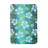 Kalani Tie Dye Blend Tropisch Hibiscus - Blauwgroe Badmat (Voorkant Verticaal)