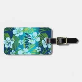 Kalani Tie Dye Blend Tropisch Hibiscus - Blauwgroe Bagagelabel