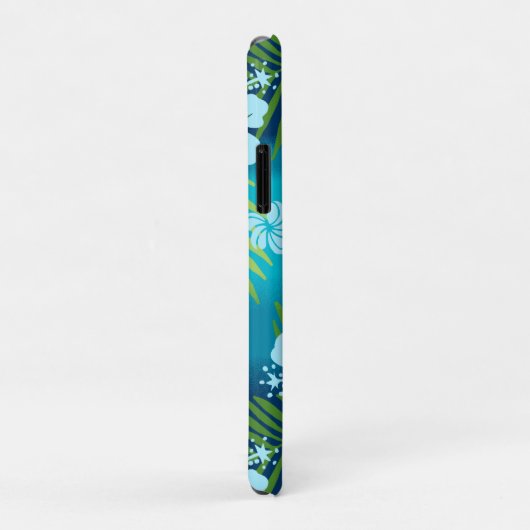 Kalani Tie Dye Blend Tropisch Hibiscus - Blauwgroe Case-Mate iPhone Case (Achterkant/rechts)