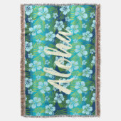 Kalani Tie Dye Blend Tropisch Hibiscus - Blauwgroe Deken (Voorkant Verticaal)