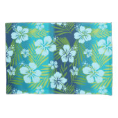 Kalani Tie Dye Blend Tropisch Hibiscus - Blauwgroe Kussensloop (Voorkant)