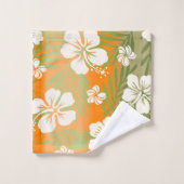 Kalani Tie Dye Blend Tropisch Hibiscus - Oranje Bad Handdoek (Wasdoekje)
