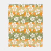 Kalani Tie Dye Blend Tropisch Hibiscus - Oranje Fleece Deken (Voorkant)