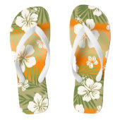 Kalani Tie Dye Blend Tropisch Hibiscus - Oranje Teenslippers (Voetbed)