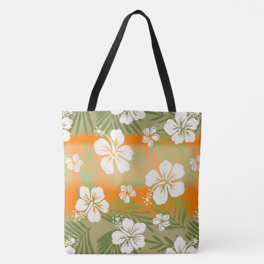 Kalani Tie Dye Blend Tropisch Hibiscus - Oranje Tote Bag (Voorkant)