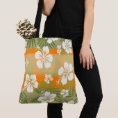 Kalani Tie Dye Blend Tropisch Hibiscus - Oranje Tote Bag (Dichtbij)