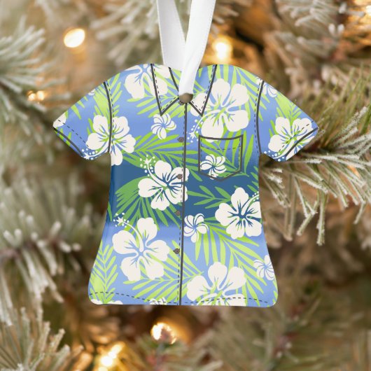 Kalani Tie Dye Blend Tropische Hibiscus Aloha Shir Ornament (Boom)