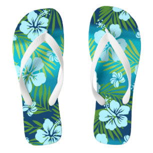 Kalani Tie Dye Blend Tropische Hibiscus - Teal Teenslippers