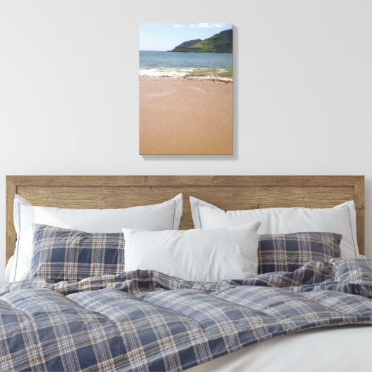 Kalapaki Bay Strand op Kauai in Hawaï Canvas Afdruk (Insitu (Slaapkamer))