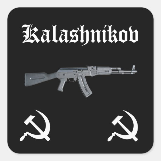 Kalashnikov AK-47 Vierkante Sticker (Voorkant)