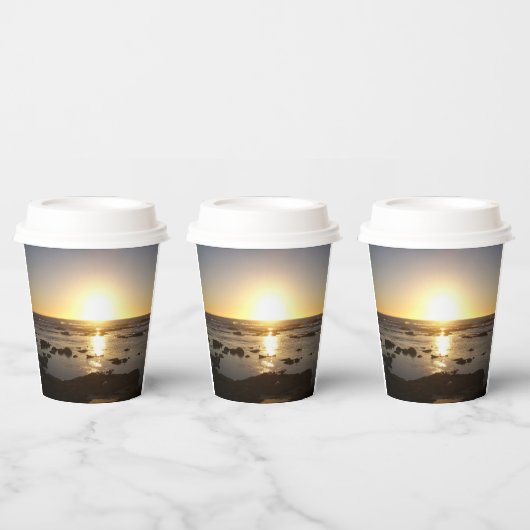 Kalbarri Beach Sunset Papieren Bekers (Multi)