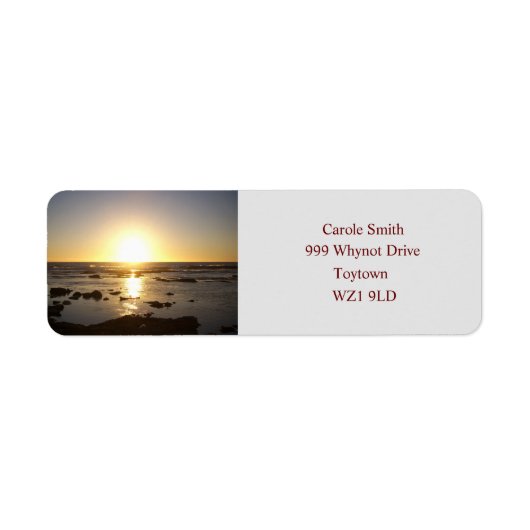 Kalbarri Beach Sunset Return Address Labels (Voorkant)