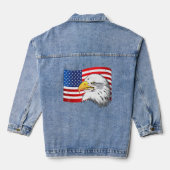  kale adelaar Amerikaanse vlag Denim Jacket (Achterkant)