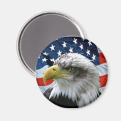 Kale-adelaar-Amerikaanse-vlag Magneet (Voorkant / Achterkant)