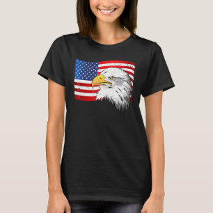 kale adelaar Amerikaanse vlag T-shirt