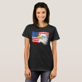 kale adelaar Amerikaanse vlag T-shirt (Voorkant volledig)