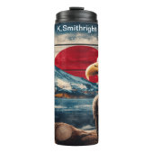 Kale Adelaar boven de besneeuwde zonsopgang Thermosbeker (Voorkant)