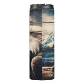 Kale Adelaar boven de besneeuwde zonsopgang Thermosbeker (Achterkant)